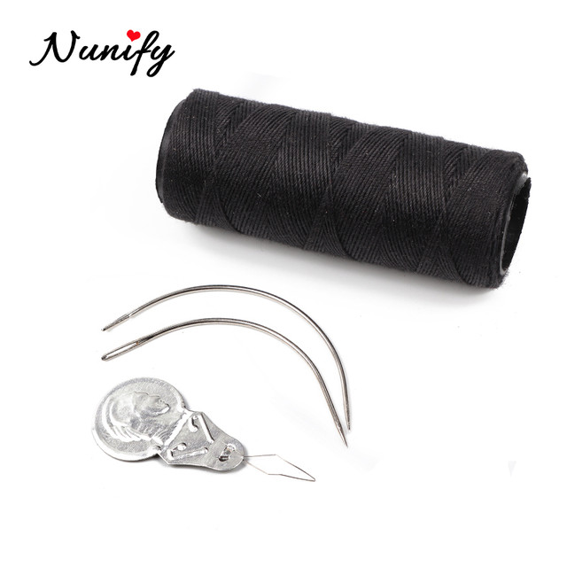 Nunify Threader Guide Needle And Thread For Sew Hair 2Pcs C Type Crochet  Needle Black Weaving Thread For Dreadlock Accessories - AliExpress